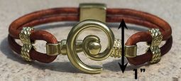 #210 Hurricane Bracelet Leather 14k Band Gold