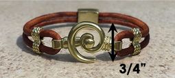 #211 Hurricane Bracelet Leather Band 14k Gold