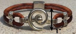 #216 Hurricane Bracelet Leather Band Sterling Silver