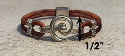 #218 Hurricane Bracelet Leather Band Sterling Silver