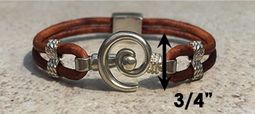 #217 Hurricane Bracelet Leather Band Sterling Silver