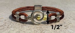 #215 Hurricane Bracelet Leather Band Sterling Silver Gold