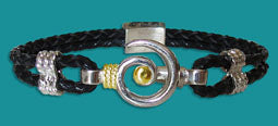 #101 Small Hurricane Bracelet Black Braided with Gold
