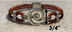 #316 Hurricane Bracelet twisted Leather Band Sterling Silver