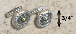 #331 Hurricane Cuff Links twisted Sterling Silver 14k Gold