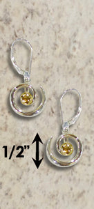 #229 Hurricane Earrings Sterling Silver 14k Gold