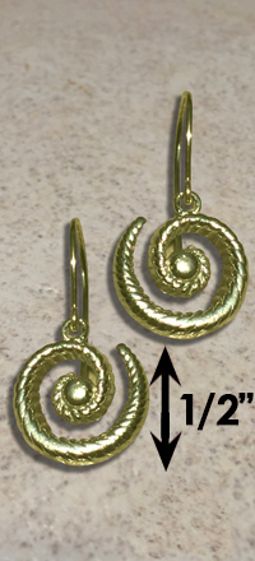 #327 Hurricane Earrings twisted 14k Gold