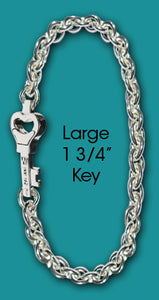 #107 Chain with Large Key<br>Key West Love Bracelet