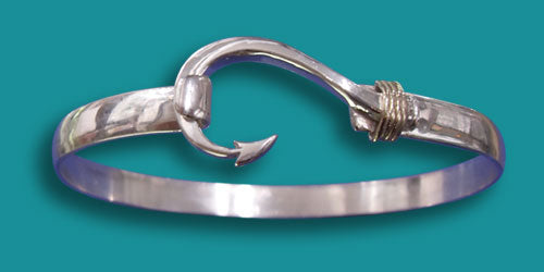 fish hook bracelet antique brass, vintage fishhook bracelet with adjus -  Eleni Pantagis