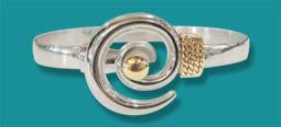 #204 Hurricane Bracelet Sterling Silver Gold